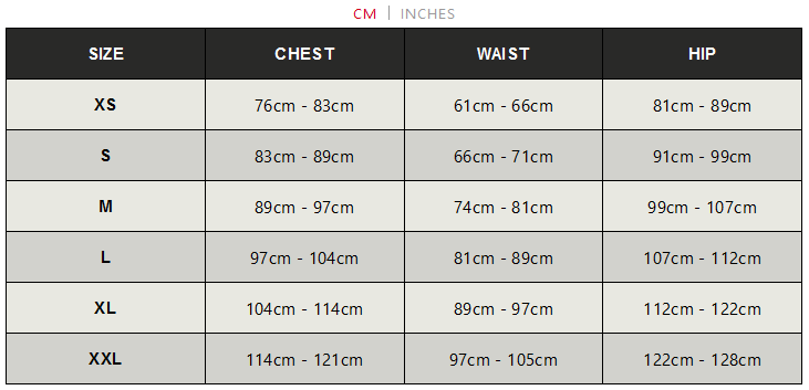 HUUB WOMESN TRI SUIT 24 0 Grentabelle